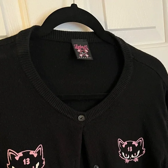 Lucky 13 Black Katz Club Sweater - Picture 2 of 3